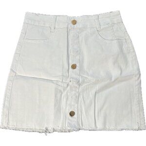 High Waist Button Down Ingle-Breasted Women's Denim Skirt